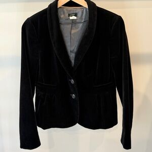 J. Crew Black Velvet Shawl-Collar Blazer
